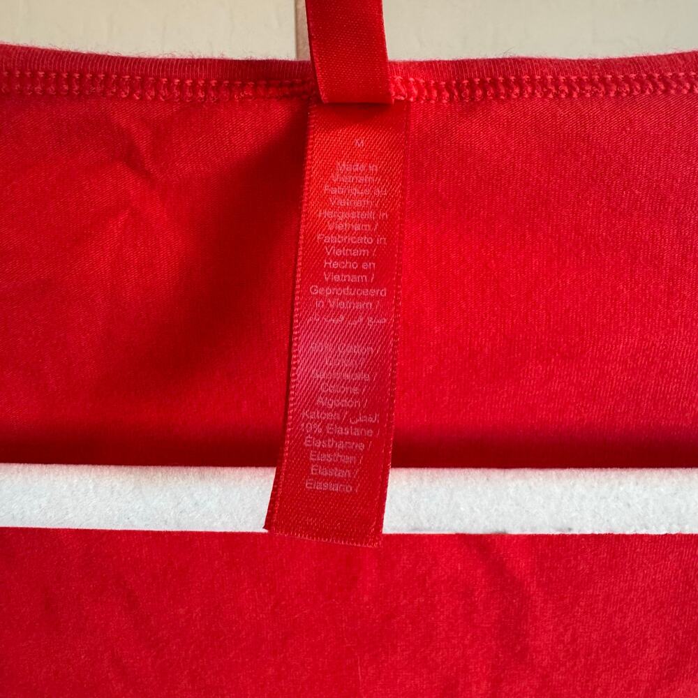 SKIMS Cotton Jersey Scoop Neck T Shirt Ruby Red Medium - Picture 4 of 7